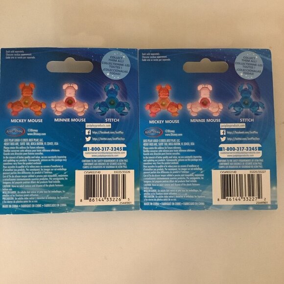 Disney Mickey & Minnie 3 Inches Each Fidget Spinner New In Package - Picture 8 of 8